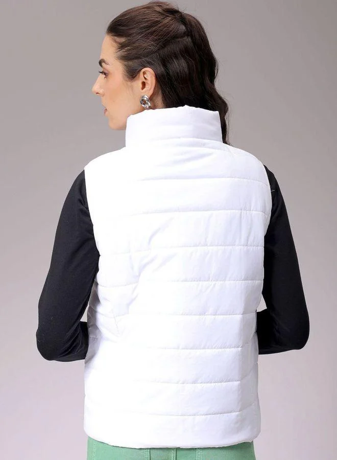 Freehand  Women Regular Fit Solid High Neck Sleeveless Quilted Jacket for Women | Best Price UAE